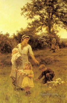 フレデリック・モーガン Painting - ガーランドの田舎一家 フレデリック・E・モーガン